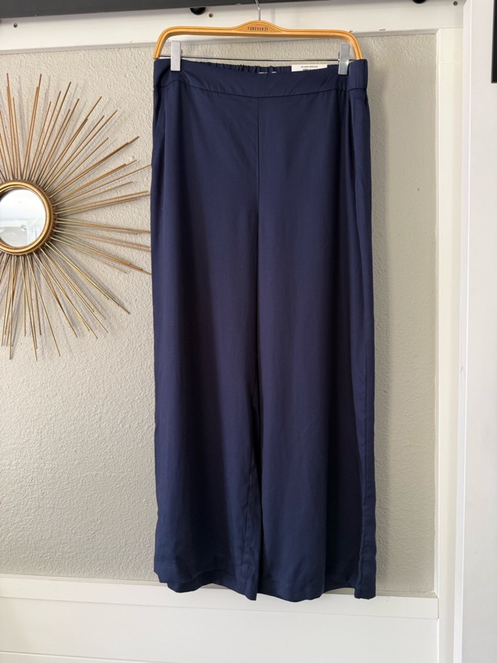 Charter Club Navy Wide-Leg Pull-On Pants